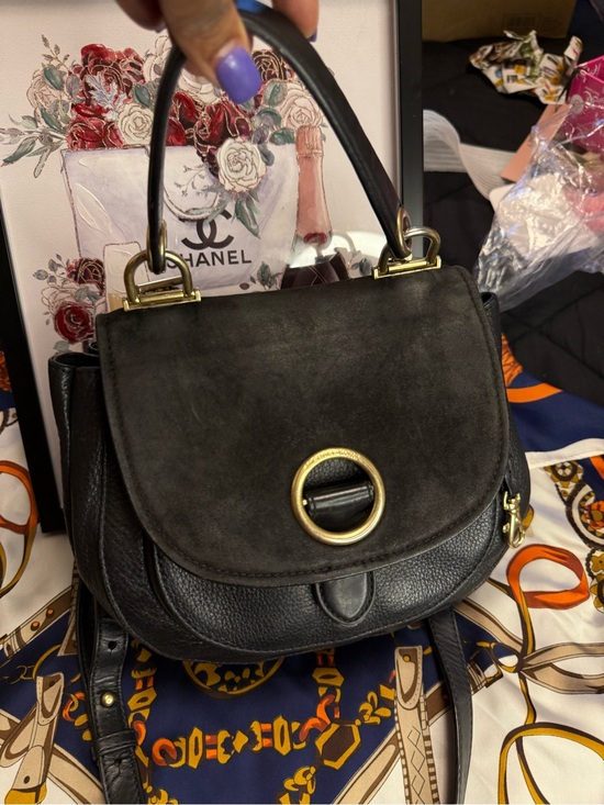 MICHAEL Michael Kors Handbags - Michael Kors Black Leather & Suede Top Handle Crossbody Satchel